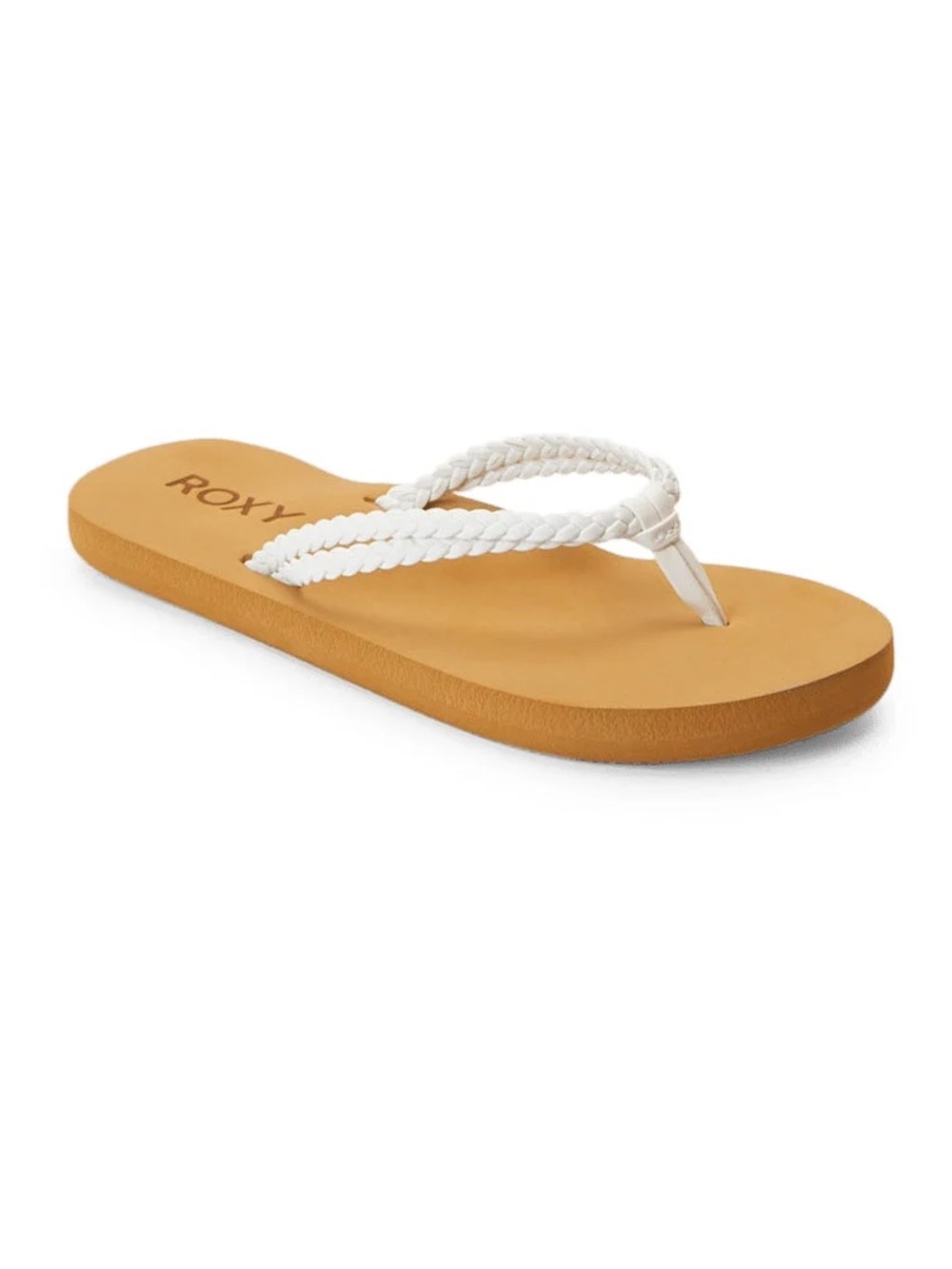 Roxy Costas White Braided Flip Flop Sandals Size 8